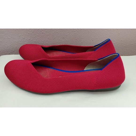 Rothy's Women Size 7 Flats Toe Slip On Shoes Red Stretch Round Toe - Picture 3 of 8